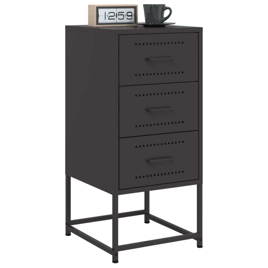 Tables de chevet 2 pcs noir 36x39x78 cm acier - XIOS