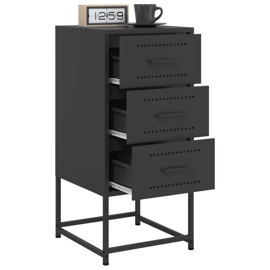 Tables de chevet 2 pcs noir 36x39x78 cm acier - XIOS