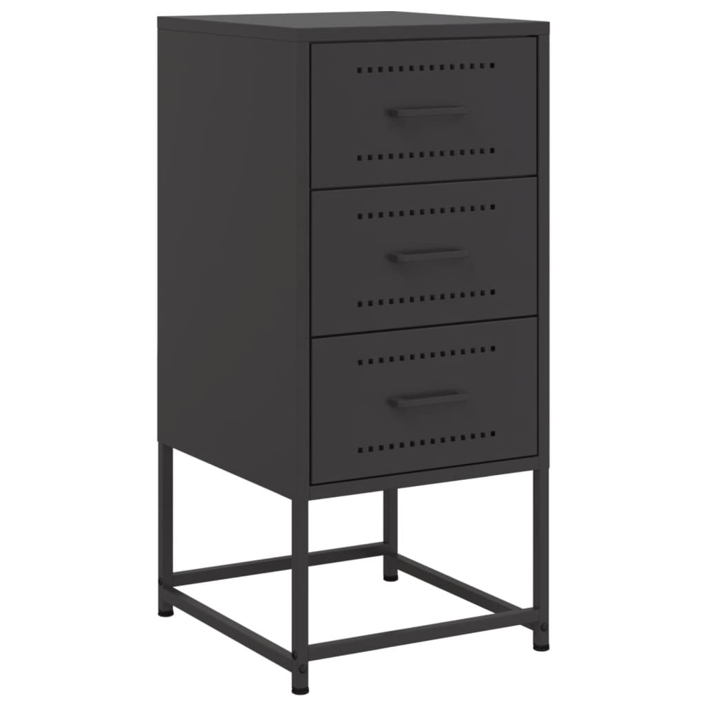 Tables de chevet 2 pcs noir 36x39x78 cm acier - XIOS