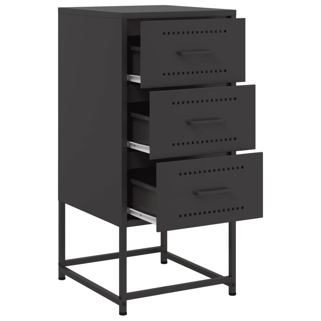 Tables de chevet 2 pcs noir 36x39x78 cm acier - XIOS