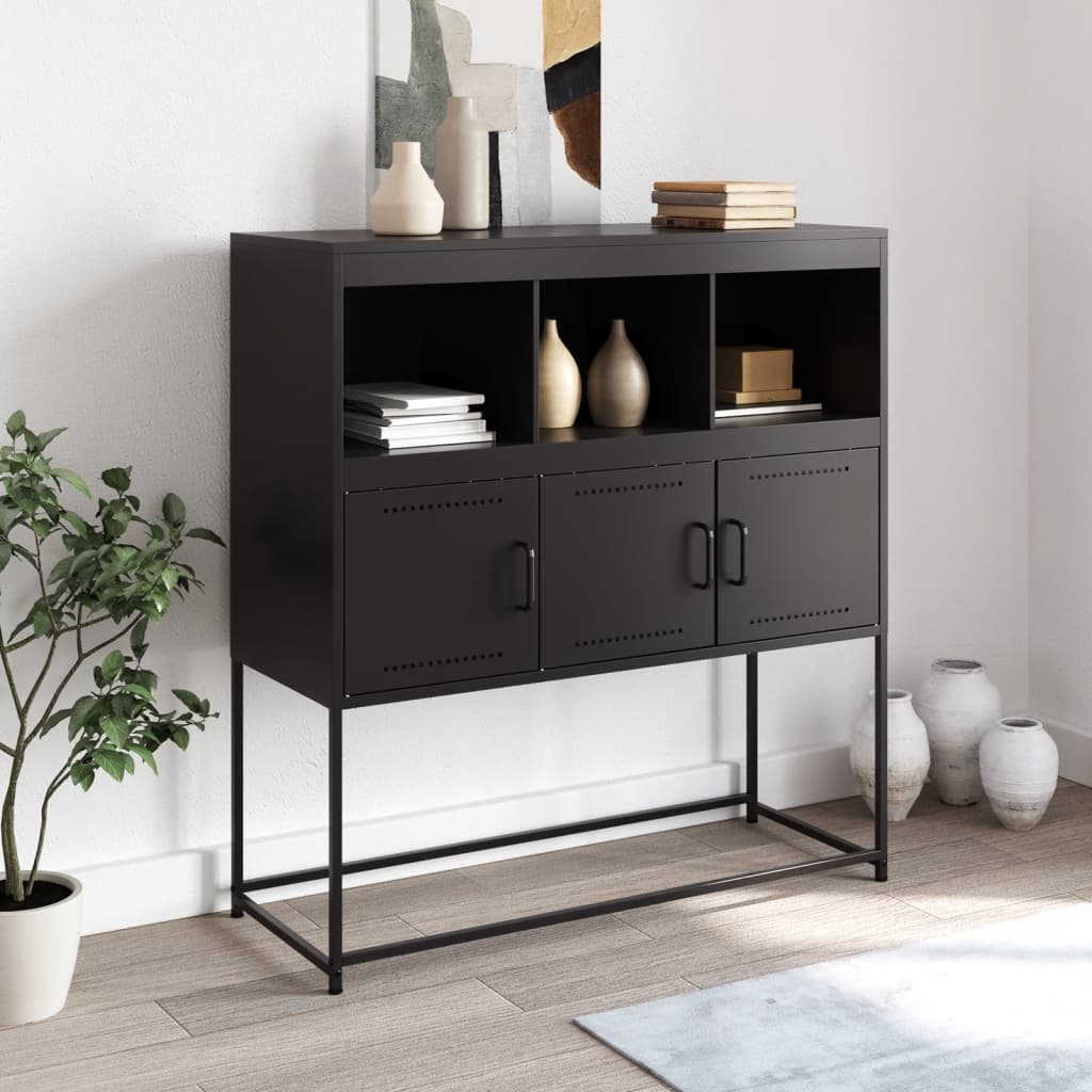 Buffet noir 100,5x39x107 cm acier - XIOS