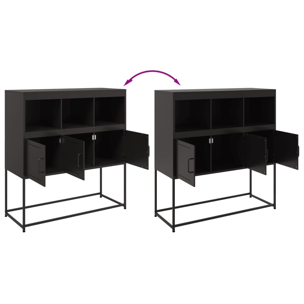 Buffet noir 100,5x39x107 cm acier - XIOS