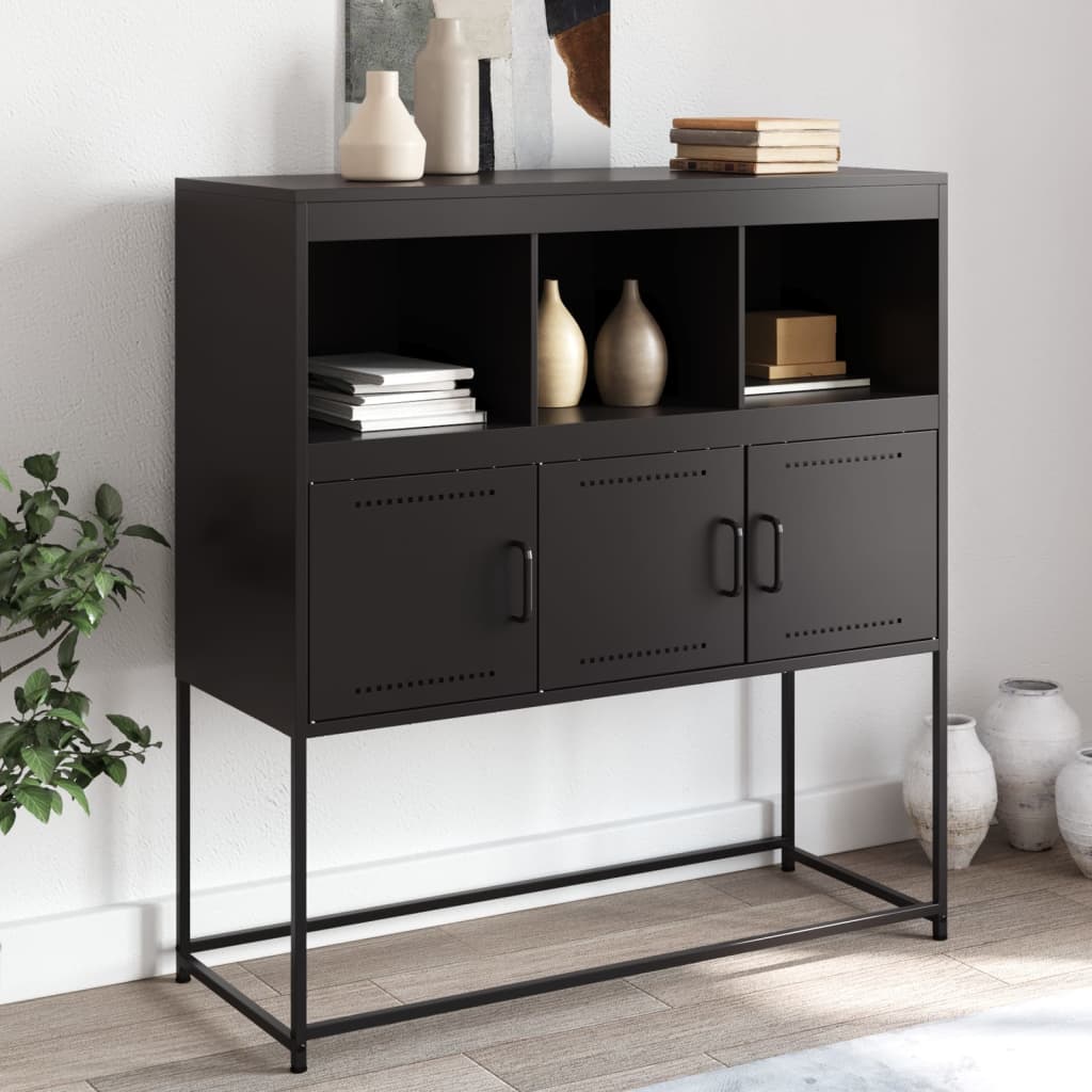 Buffet noir 100,5x39x107 cm acier - XIOS