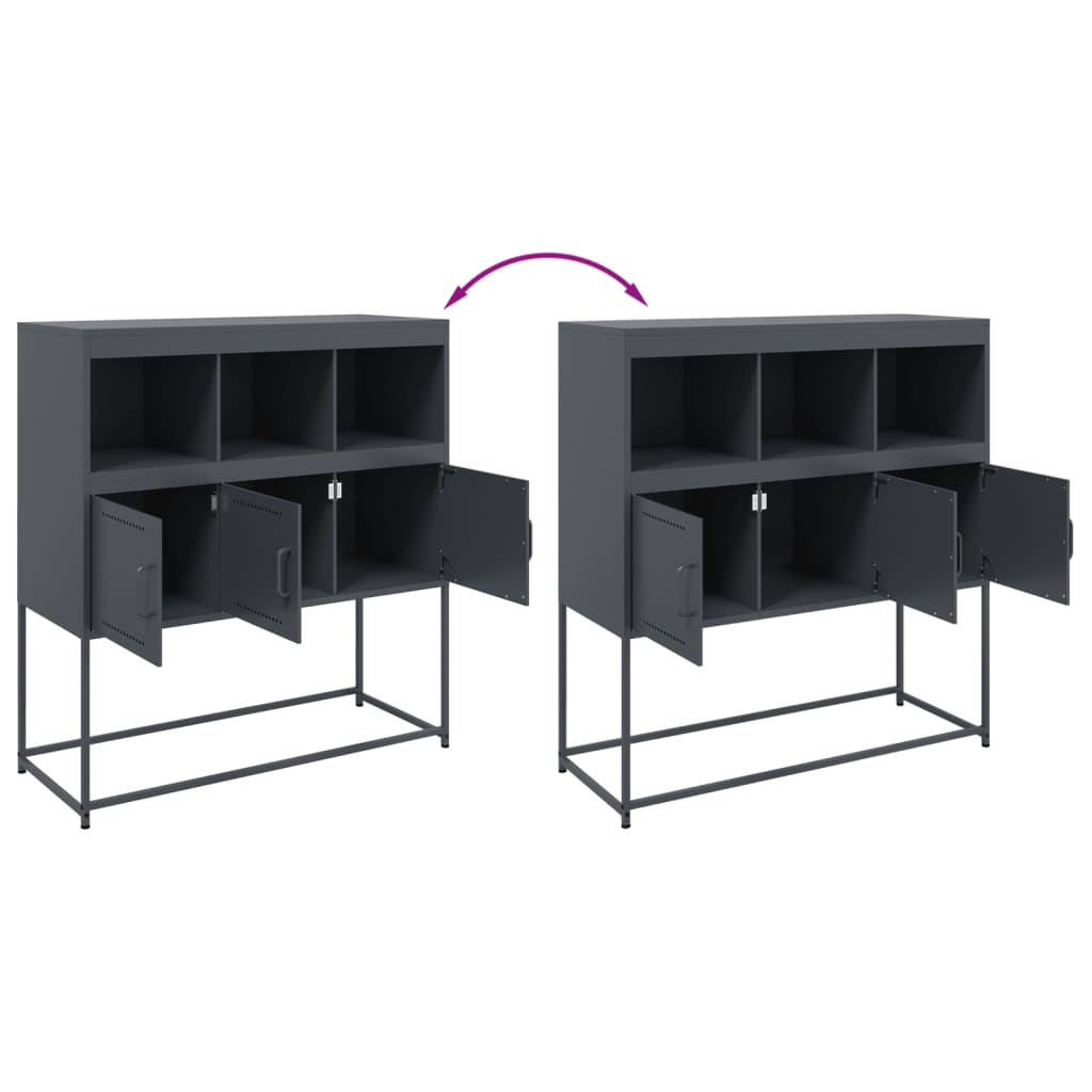 Buffet anthracite 100,5x39x107 cm acier - XIOS