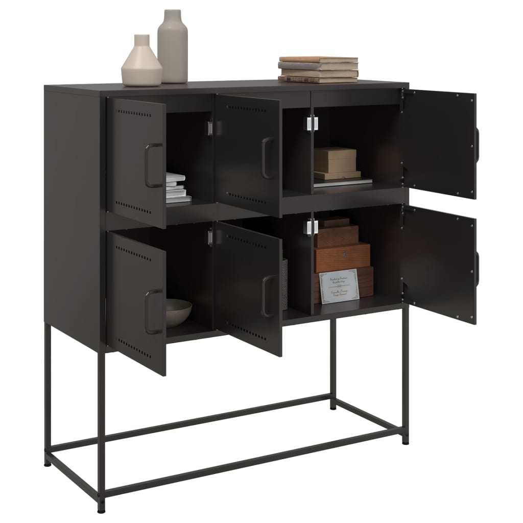 Buffet noir 100,5x39x107 cm acier - XIOS