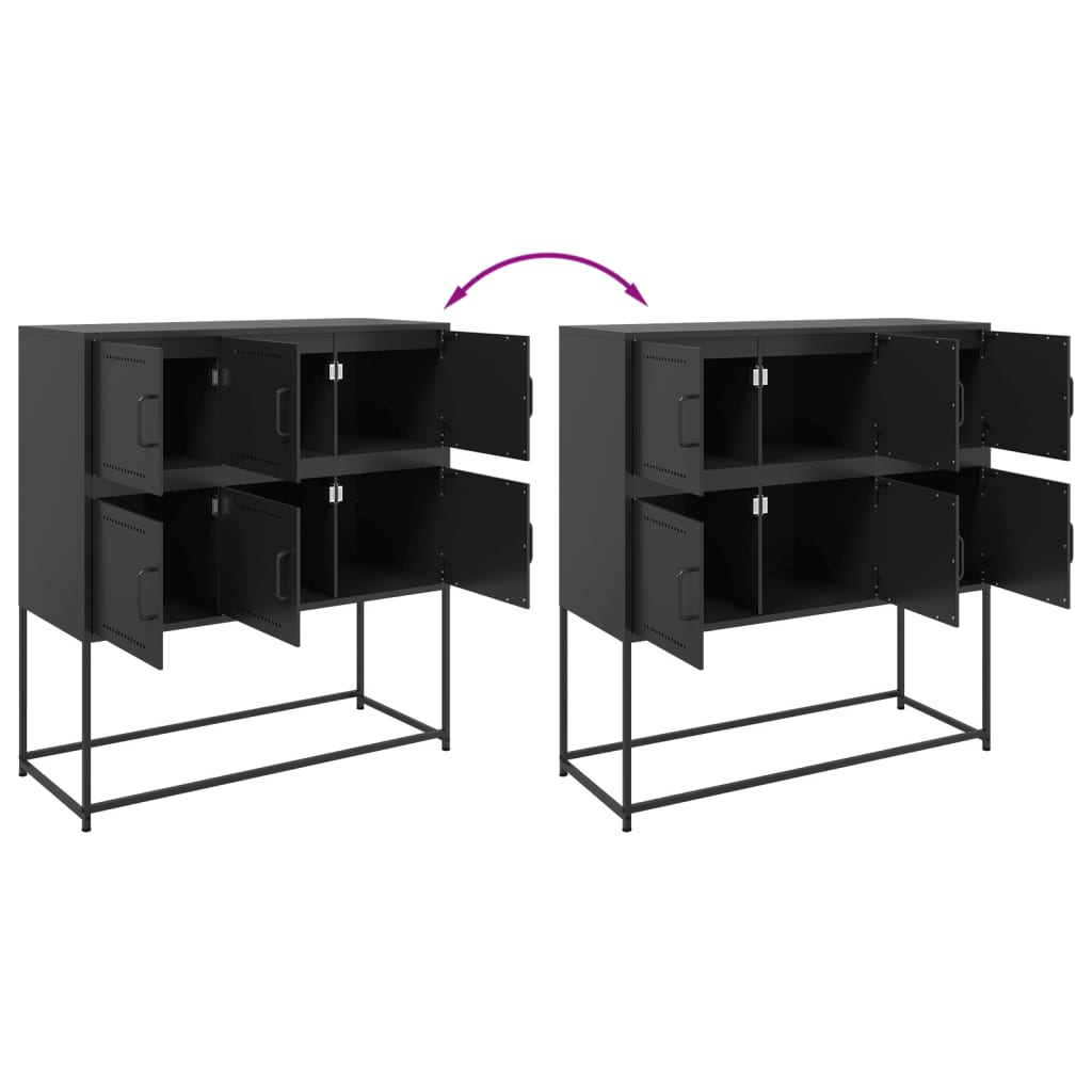 Buffet noir 100,5x39x107 cm acier - XIOS