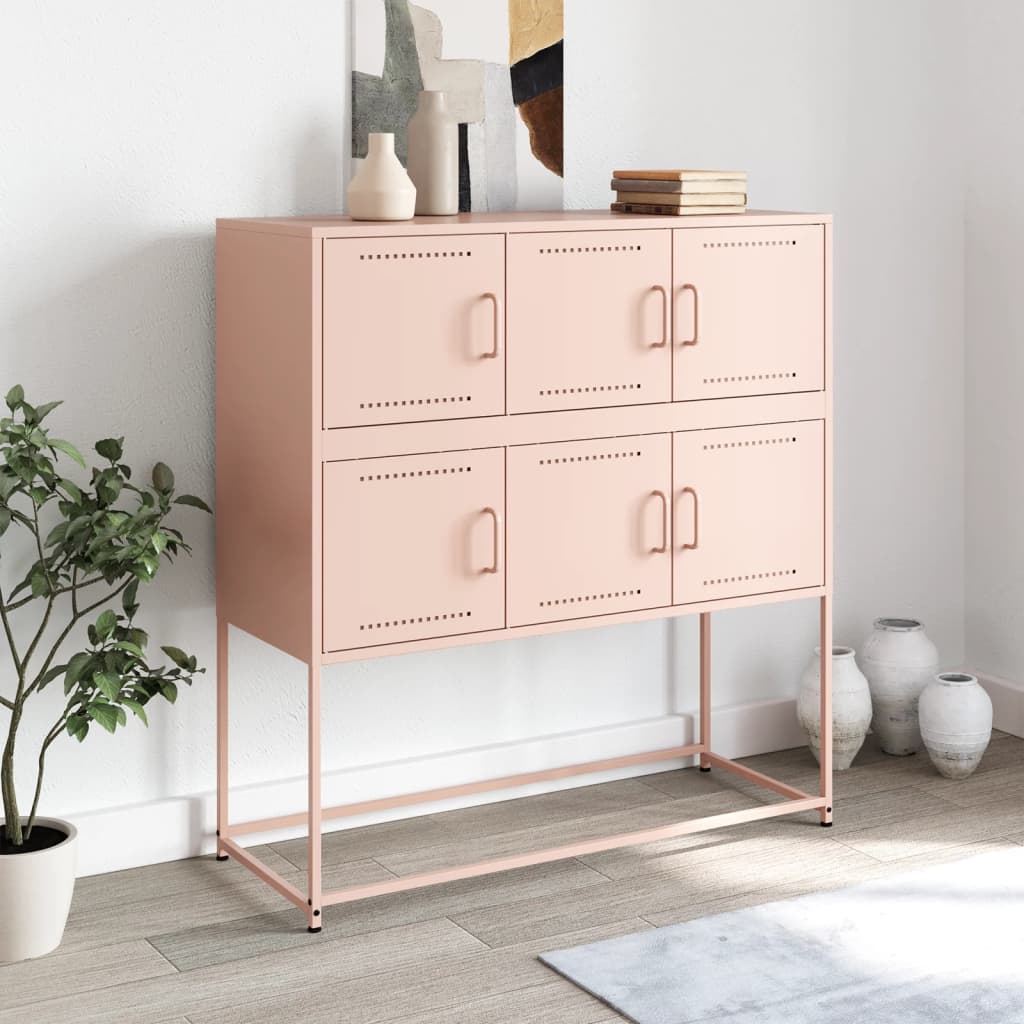 Buffet rose 100,5x39x107 cm acier - XIOS