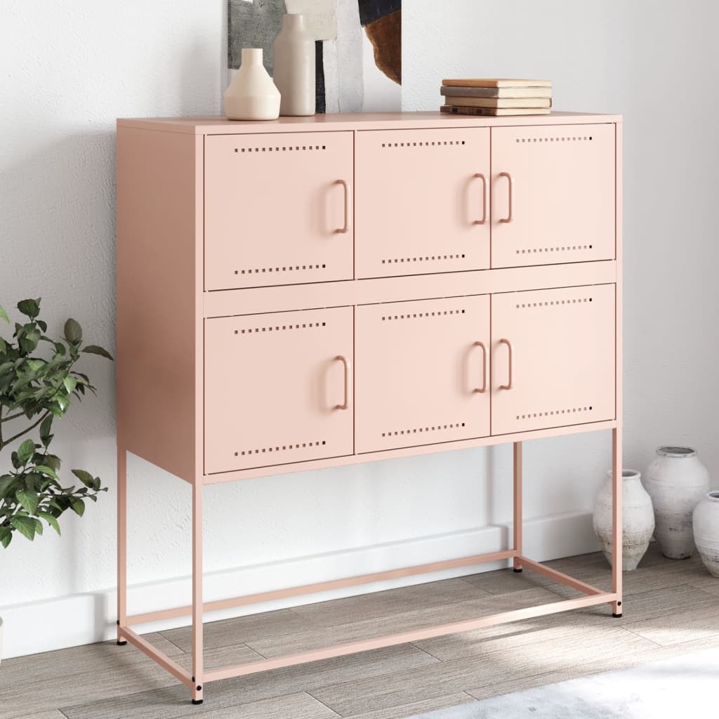 Buffet rose 100,5x39x107 cm acier - XIOS