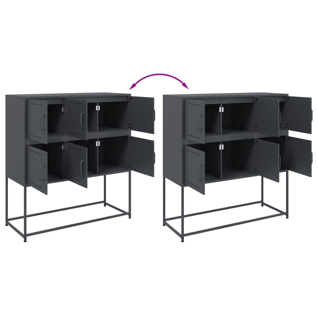 Buffet anthracite 100,5x39x107 cm acier - XIOS