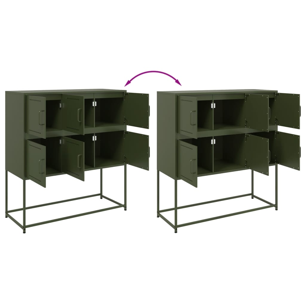 Buffet vert olive 100,5x39x107 cm acier - XIOS