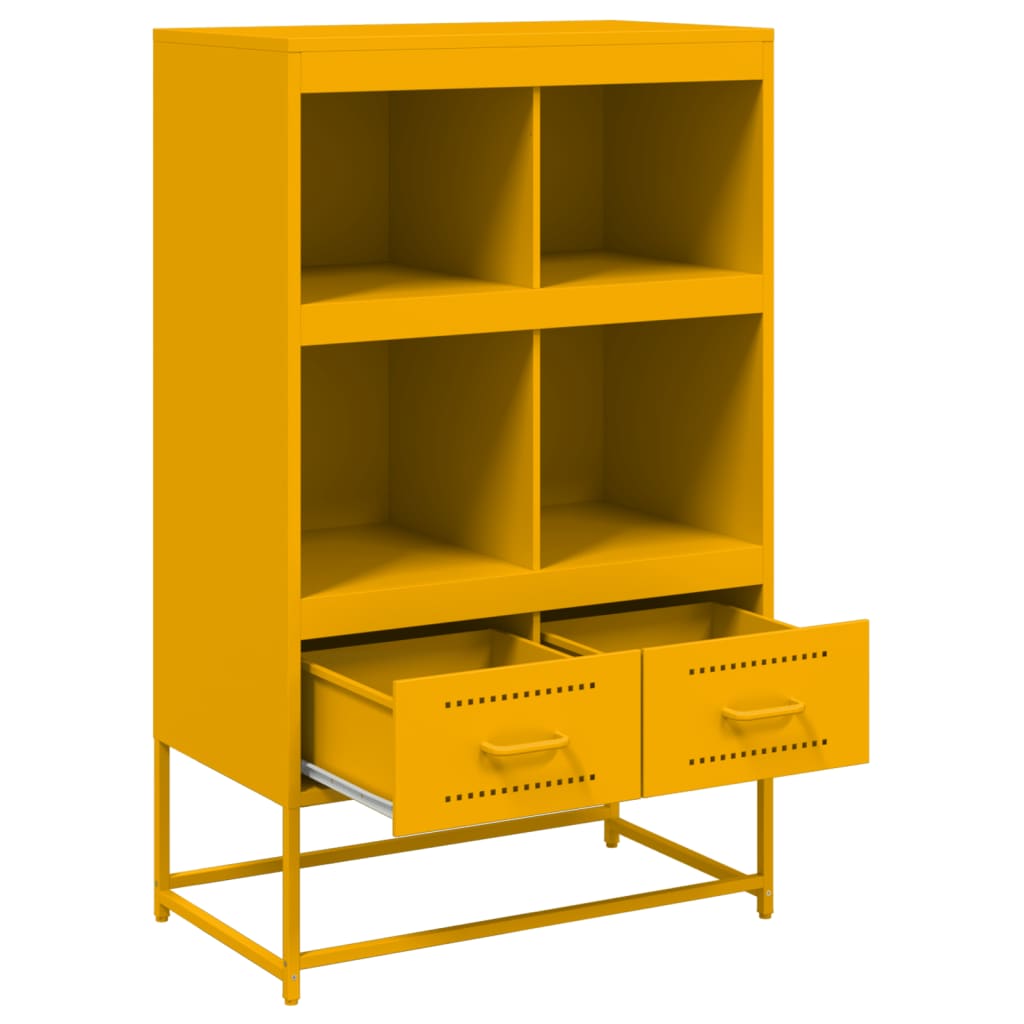 Buffet haut jaune moutarde 68,5x39x111,5cm acier laminé à froid Buffets & bahuts vidaXL   