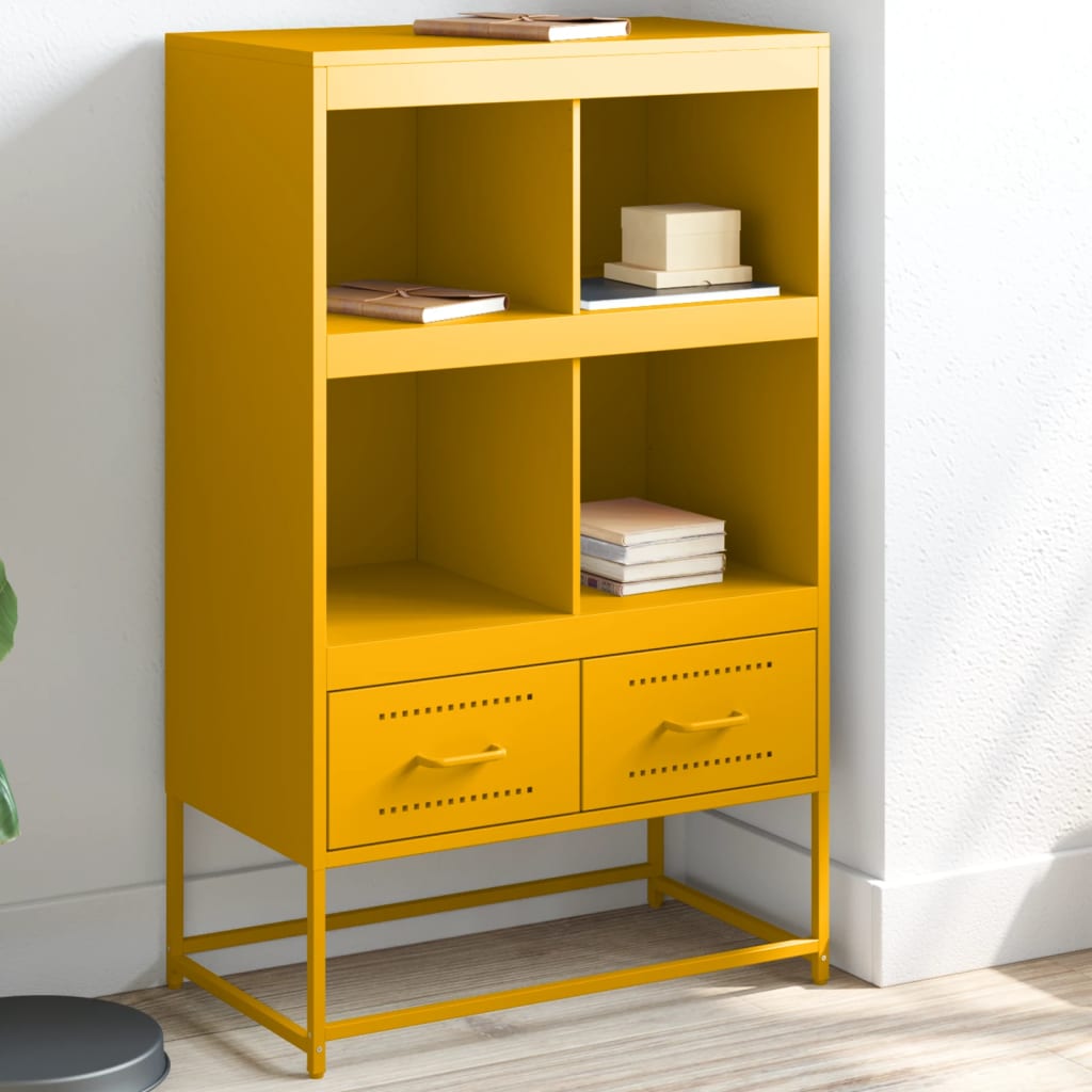 Buffet haut jaune moutarde 68,5x39x111,5cm acier laminé à froid Buffets & bahuts vidaXL   