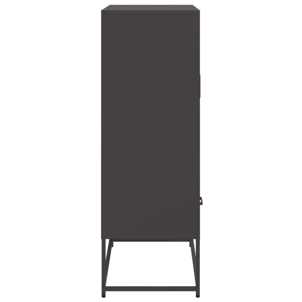 Buffet haut noir 68x39x111,5 cm acier - XIOS