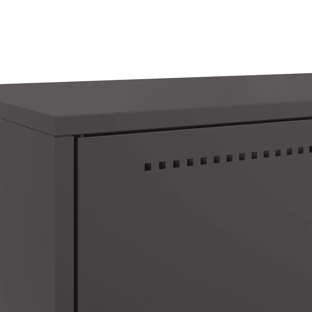 Buffet haut noir 68x39x111,5 cm acier - XIOS