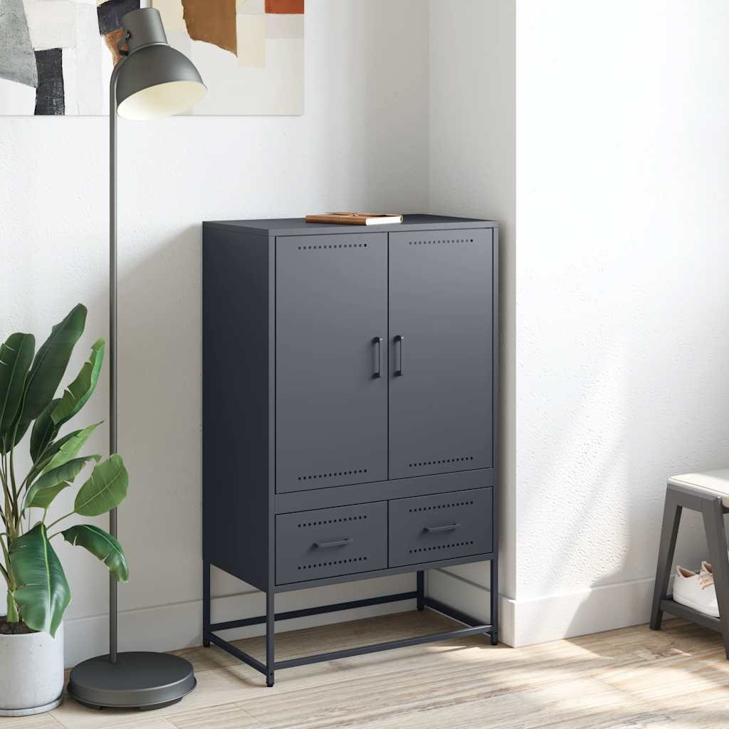 Buffet haut anthracite 68x39x111,5 cm acier - XIOS