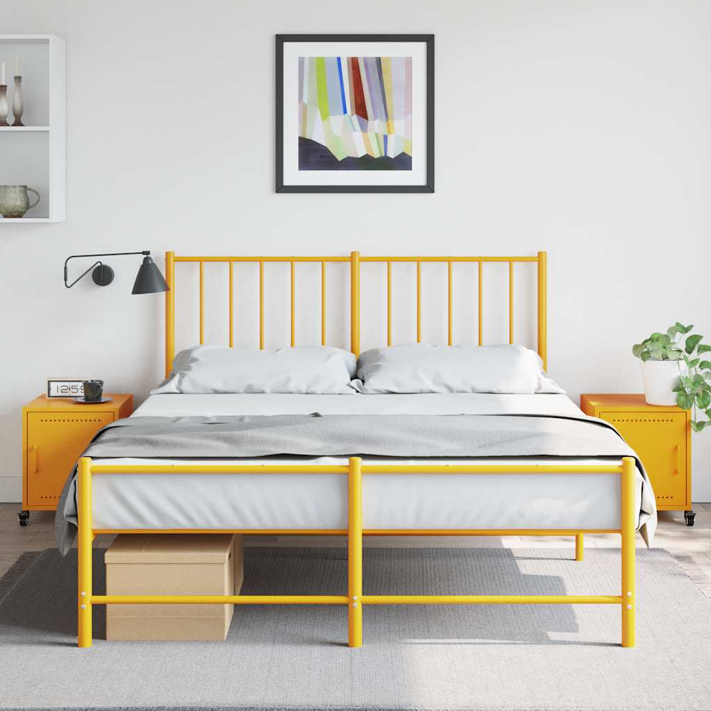 Tables de chevet 2 pcs jaune moutarde 36x39x43,5 cm acier - XIOS