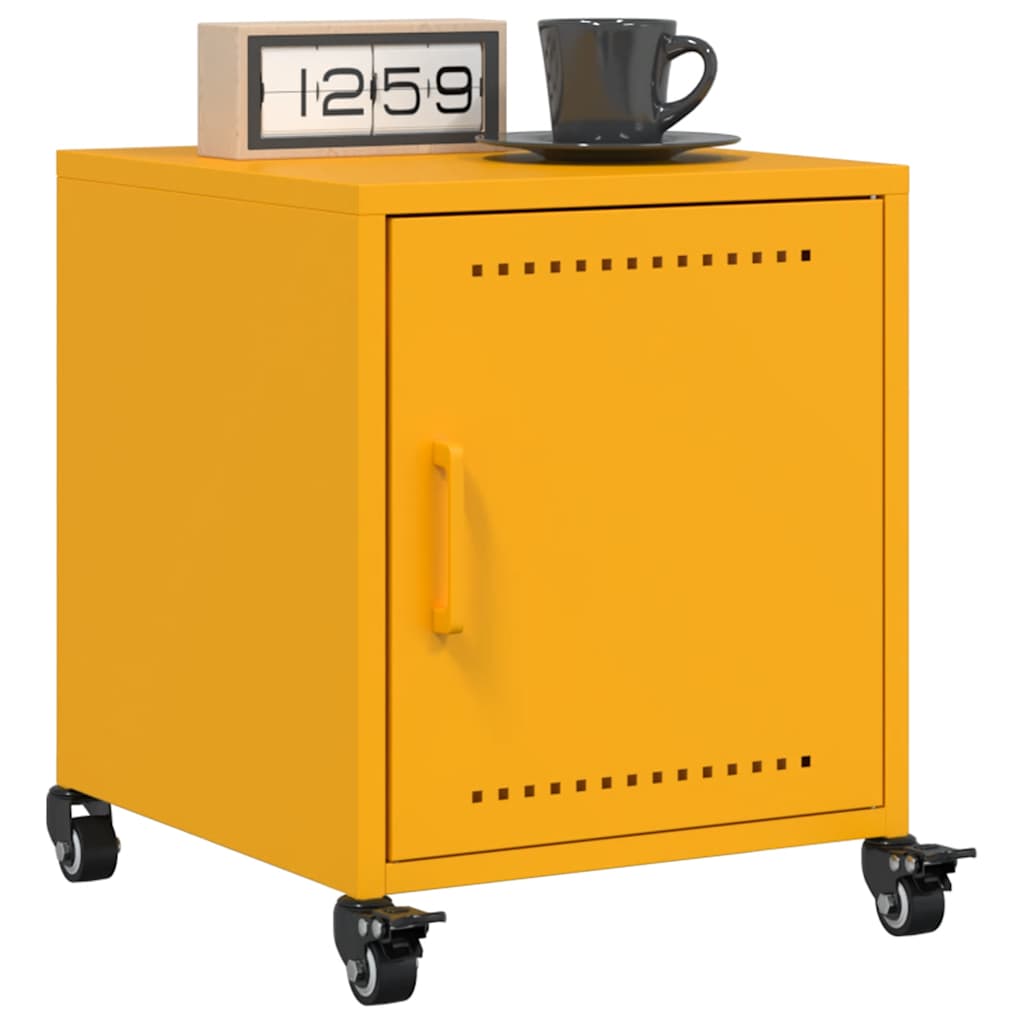 Tables de chevet 2 pcs jaune moutarde 36x39x43,5 cm acier - XIOS