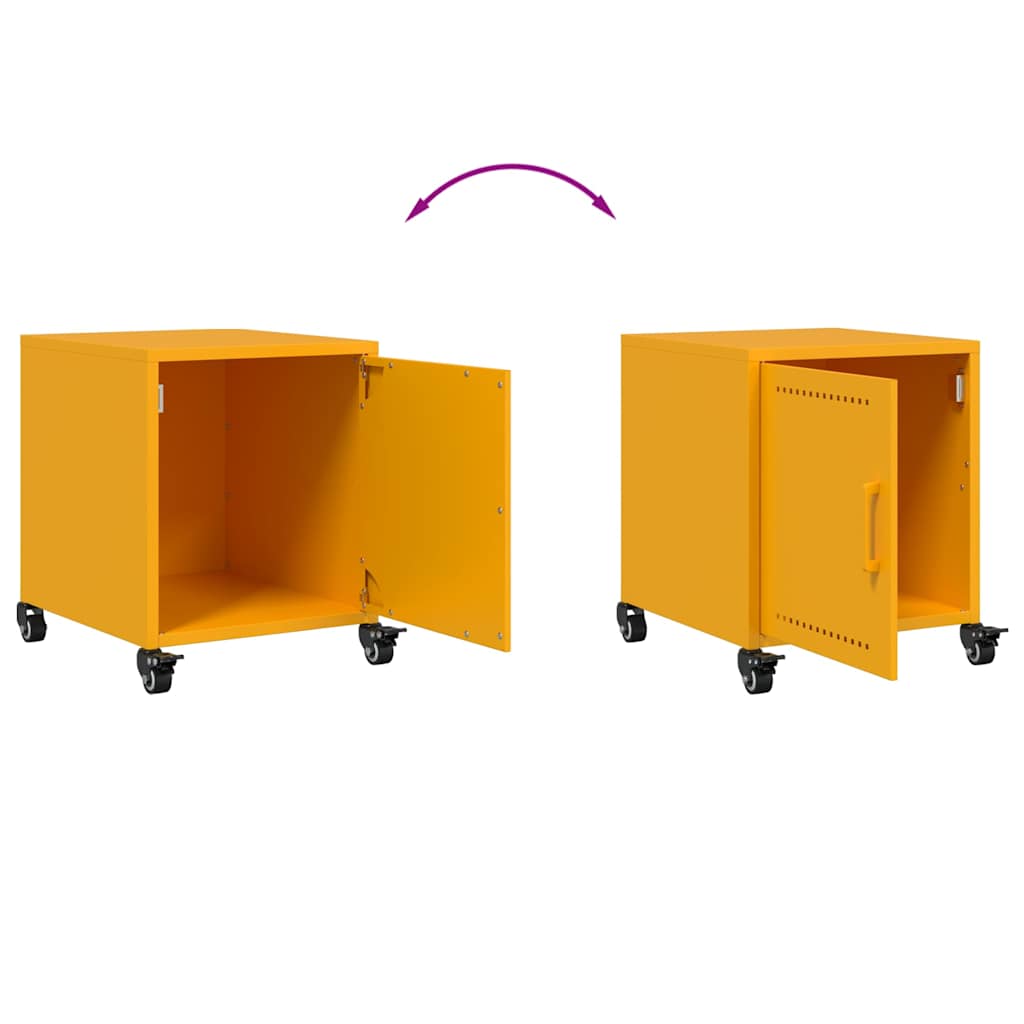 Tables de chevet 2 pcs jaune moutarde 36x39x43,5 cm acier - XIOS
