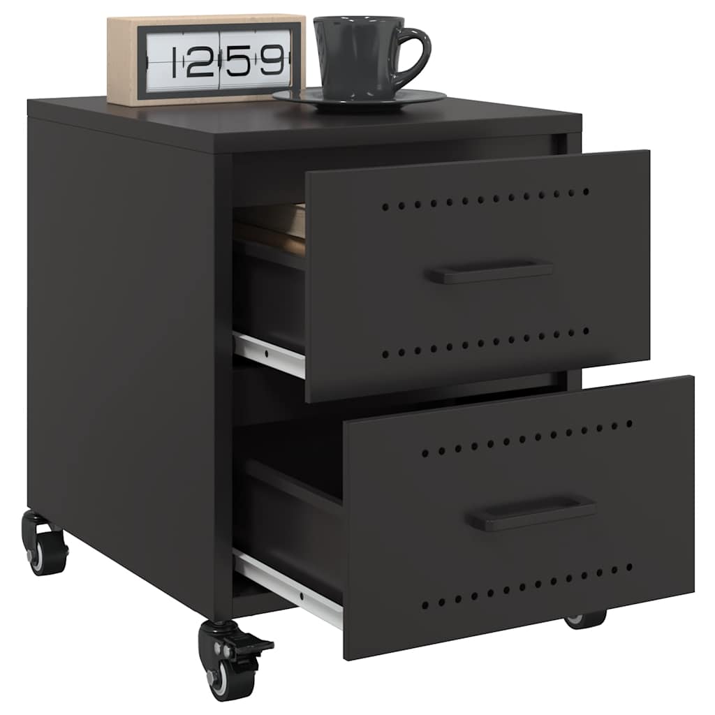 Tables de chevet 2 pcs noir 36x39x43,5 cm acier - XIOS