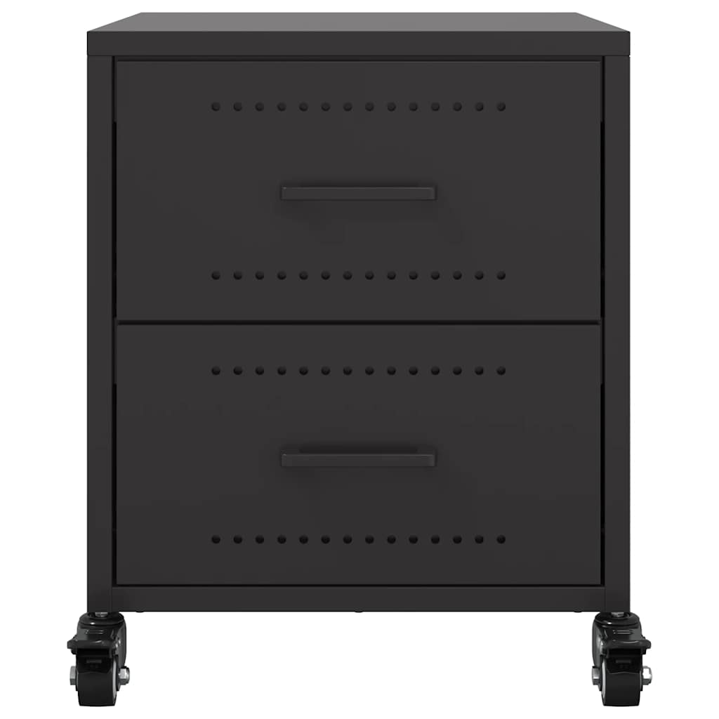 Tables de chevet 2 pcs noir 36x39x43,5 cm acier - XIOS