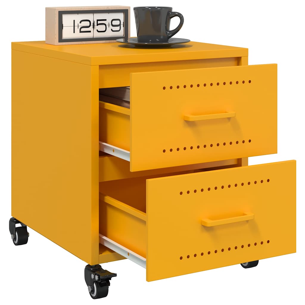 Tables de chevet 2 pcs jaune moutarde 36x39x43,5 cm acier - XIOS