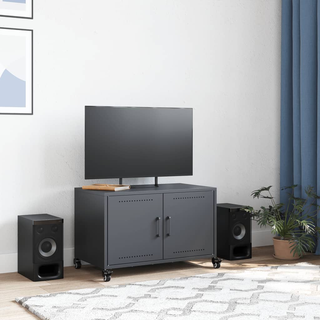 Meuble TV anthracite 68x39x43,5 cm acier - XIOS
