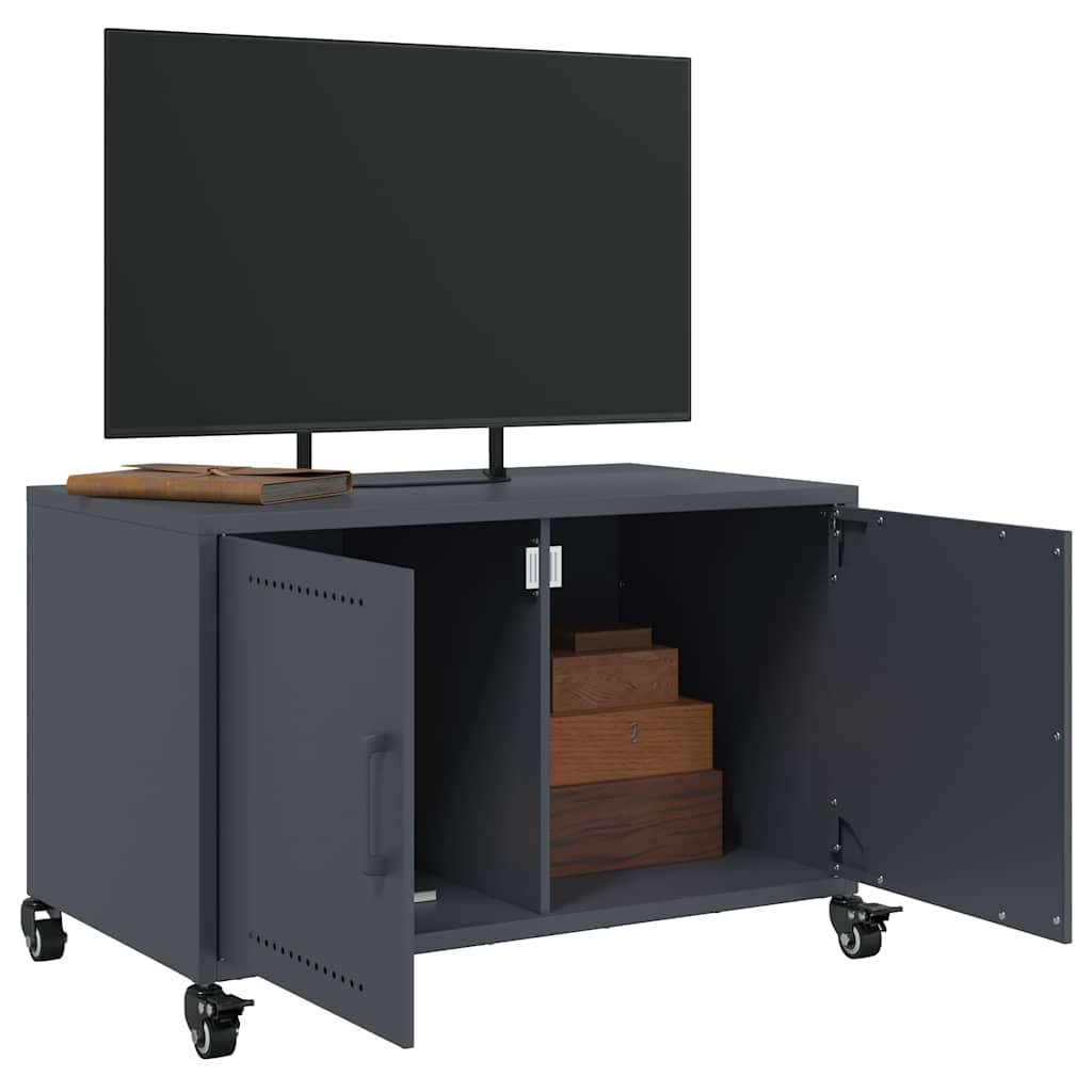 Meuble TV anthracite 68x39x43,5 cm acier - XIOS