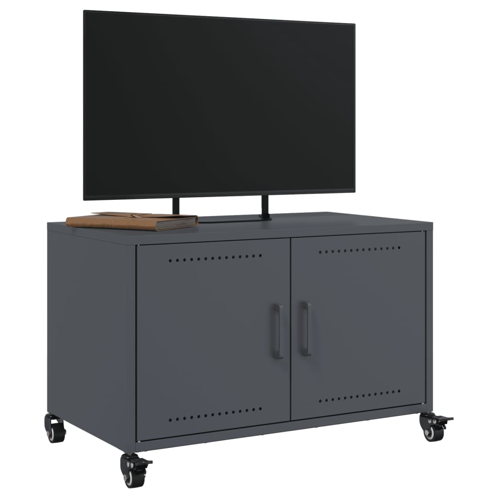 Meuble TV anthracite 68x39x43,5 cm acier - XIOS