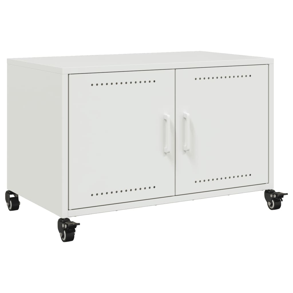 Meuble TV blanc 68x39x43,5 cm acier laminé à froid - XIOS