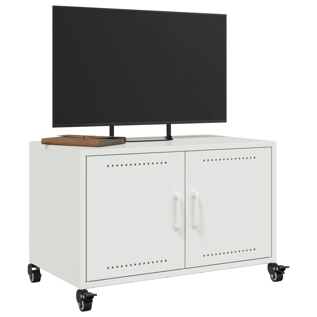 Meuble TV blanc 68x39x43,5 cm acier laminé à froid - XIOS