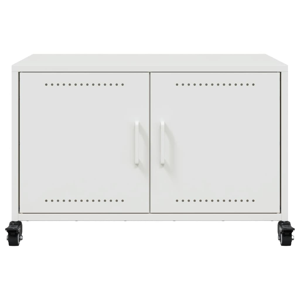 Meuble TV blanc 68x39x43,5 cm acier laminé à froid - XIOS