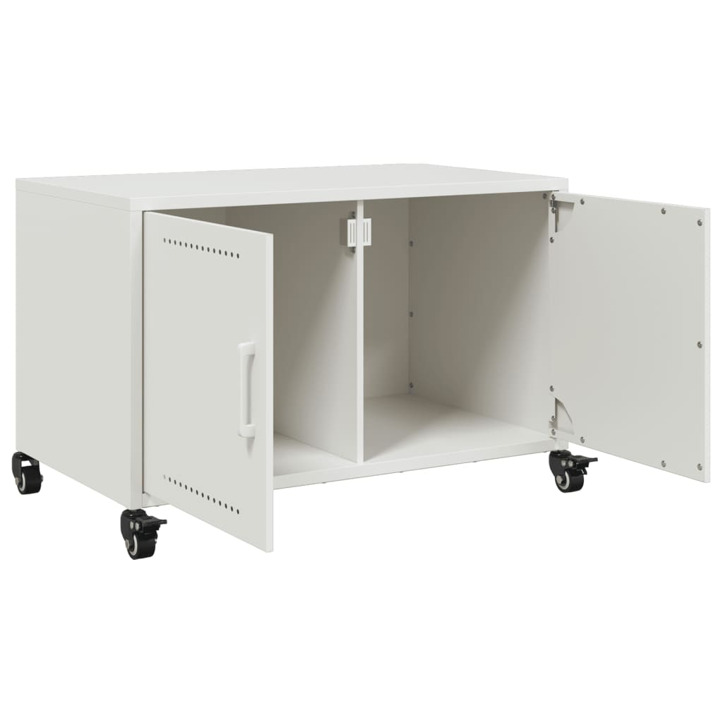 Meuble TV blanc 68x39x43,5 cm acier laminé à froid - XIOS