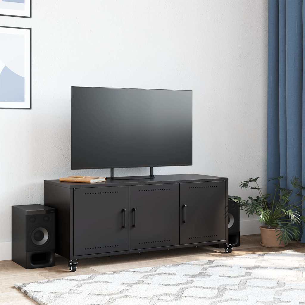 Meuble TV noir 100,5x39x43,5 cm acier - XIOS