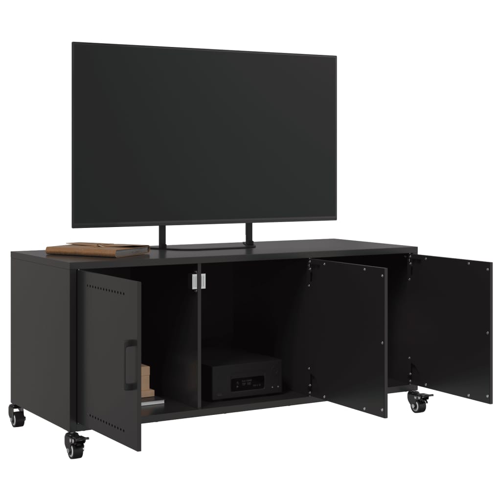 Meuble TV noir 100,5x39x43,5 cm acier - XIOS