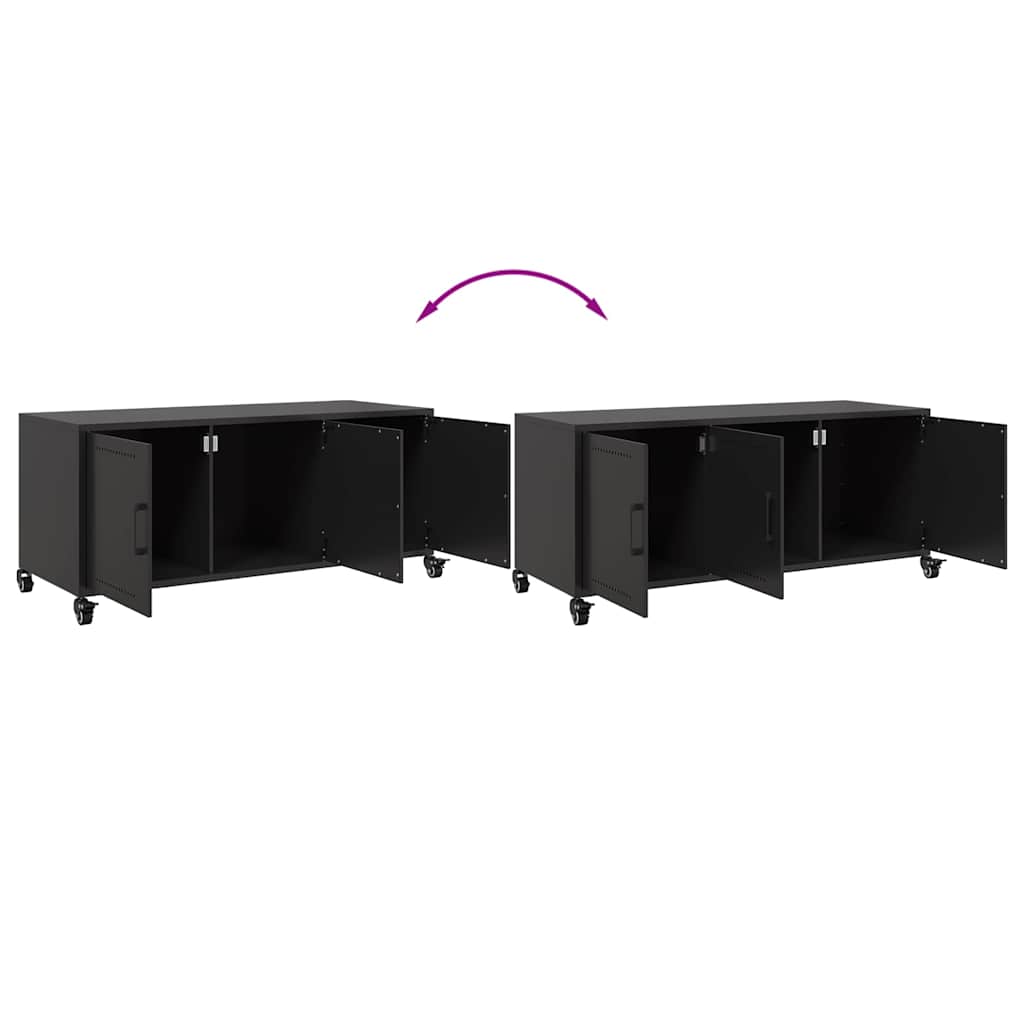 Meuble TV noir 100,5x39x43,5 cm acier - XIOS