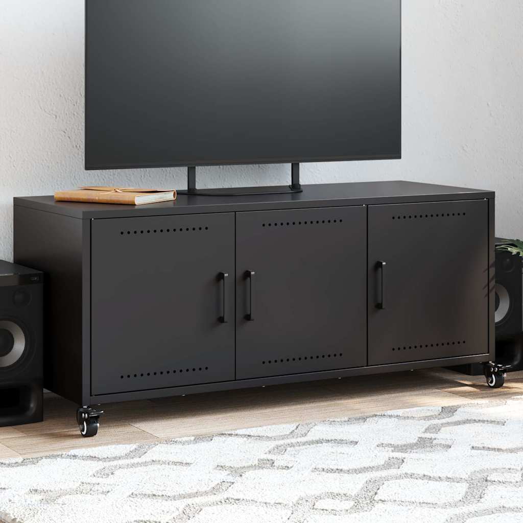 Meuble TV noir 100,5x39x43,5 cm acier - XIOS