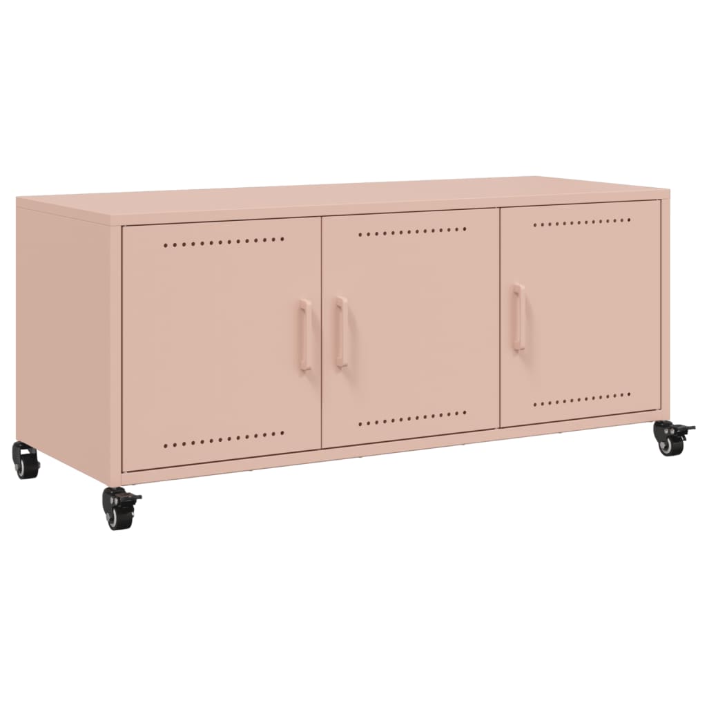Meuble TV rose 100,5x39x43,5 cm acier - XIOS