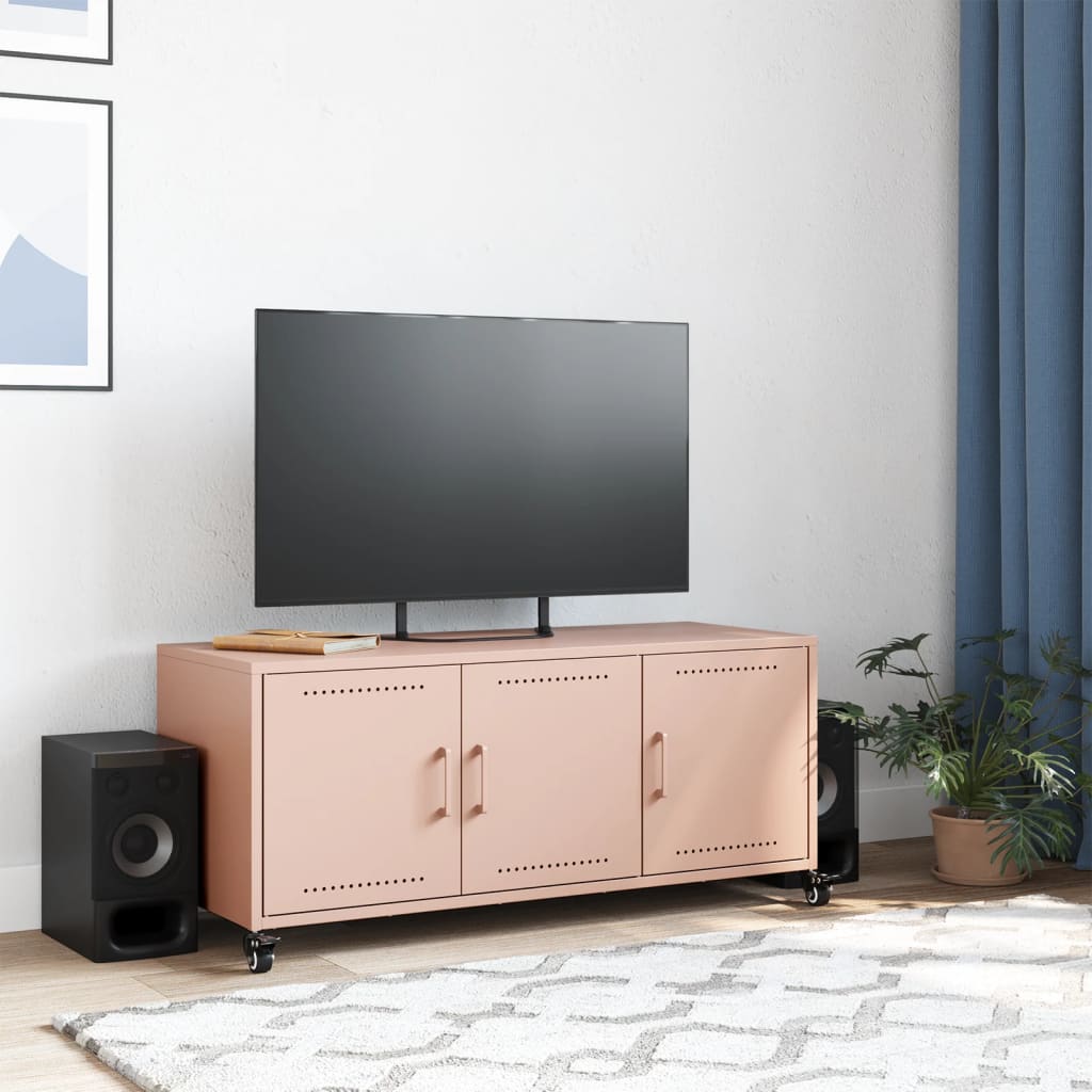 Meuble TV rose 100,5x39x43,5 cm acier - XIOS