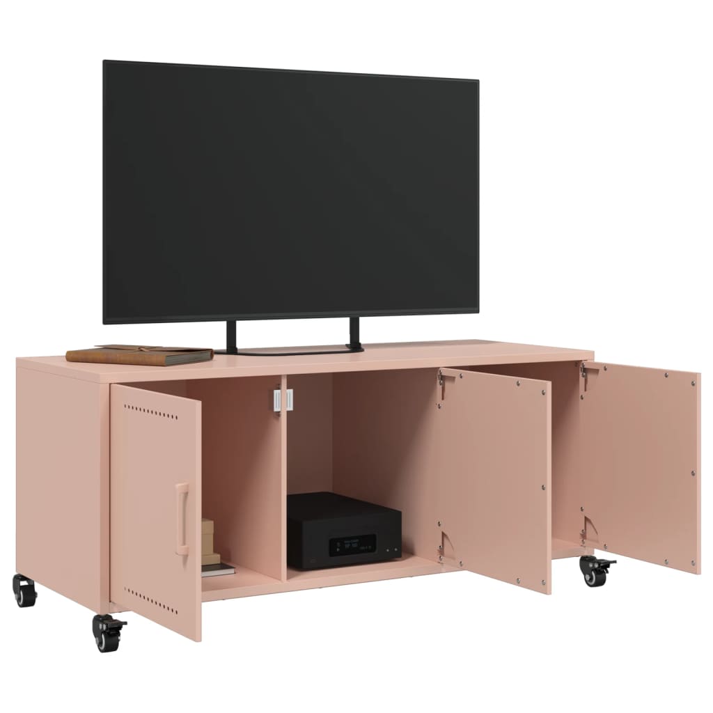 Meuble TV rose 100,5x39x43,5 cm acier - XIOS