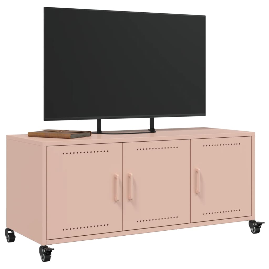 Meuble TV rose 100,5x39x43,5 cm acier - XIOS