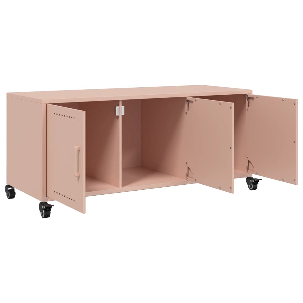 Meuble TV rose 100,5x39x43,5 cm acier - XIOS