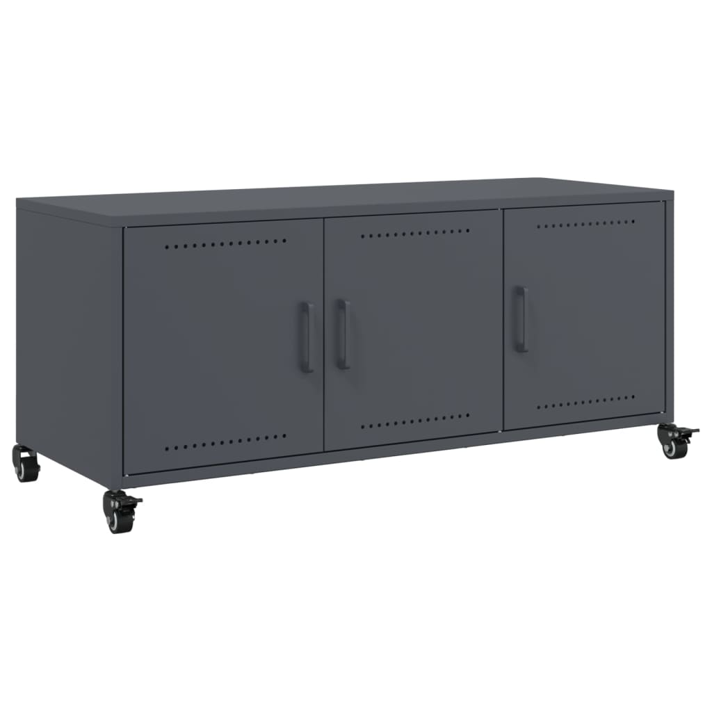 Meuble TV anthracite 100,5x39x43,5 cm acier - XIOS