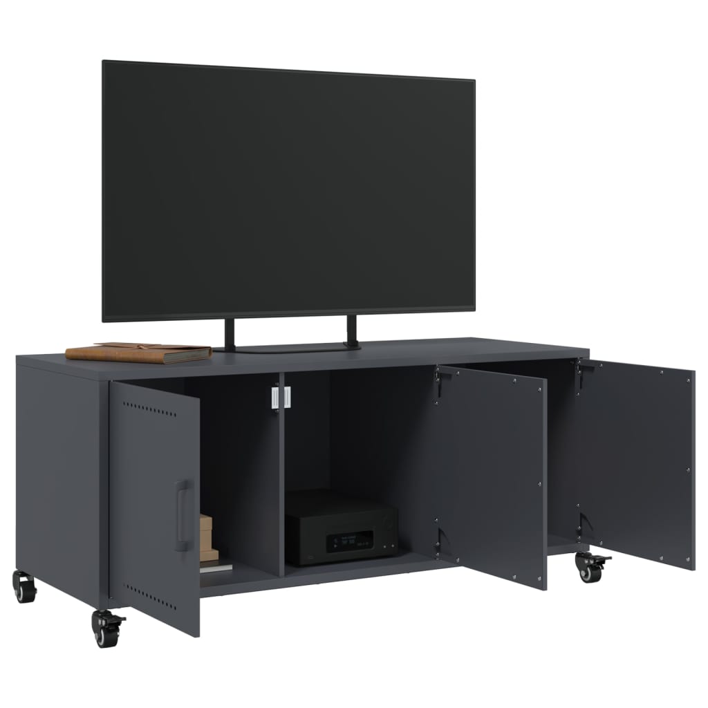 Meuble TV anthracite 100,5x39x43,5 cm acier - XIOS