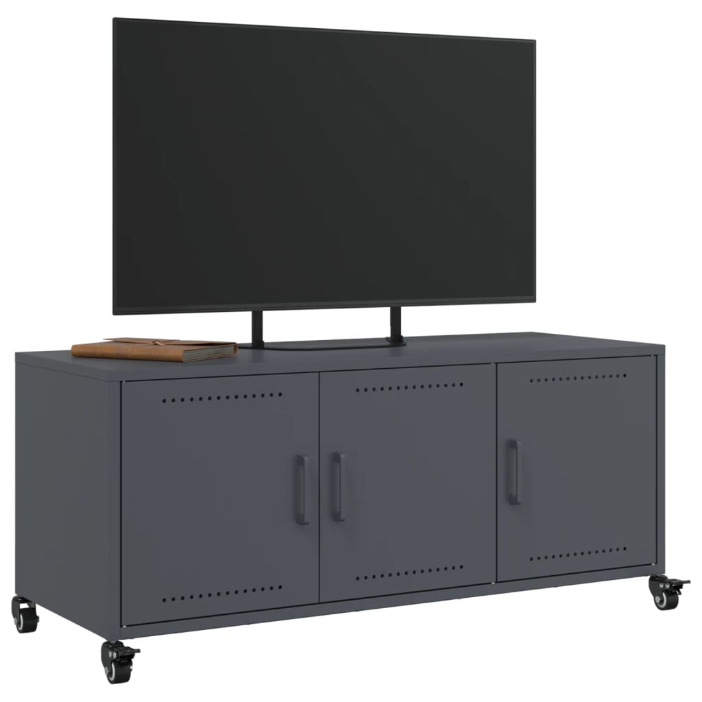 Meuble TV anthracite 100,5x39x43,5 cm acier - XIOS