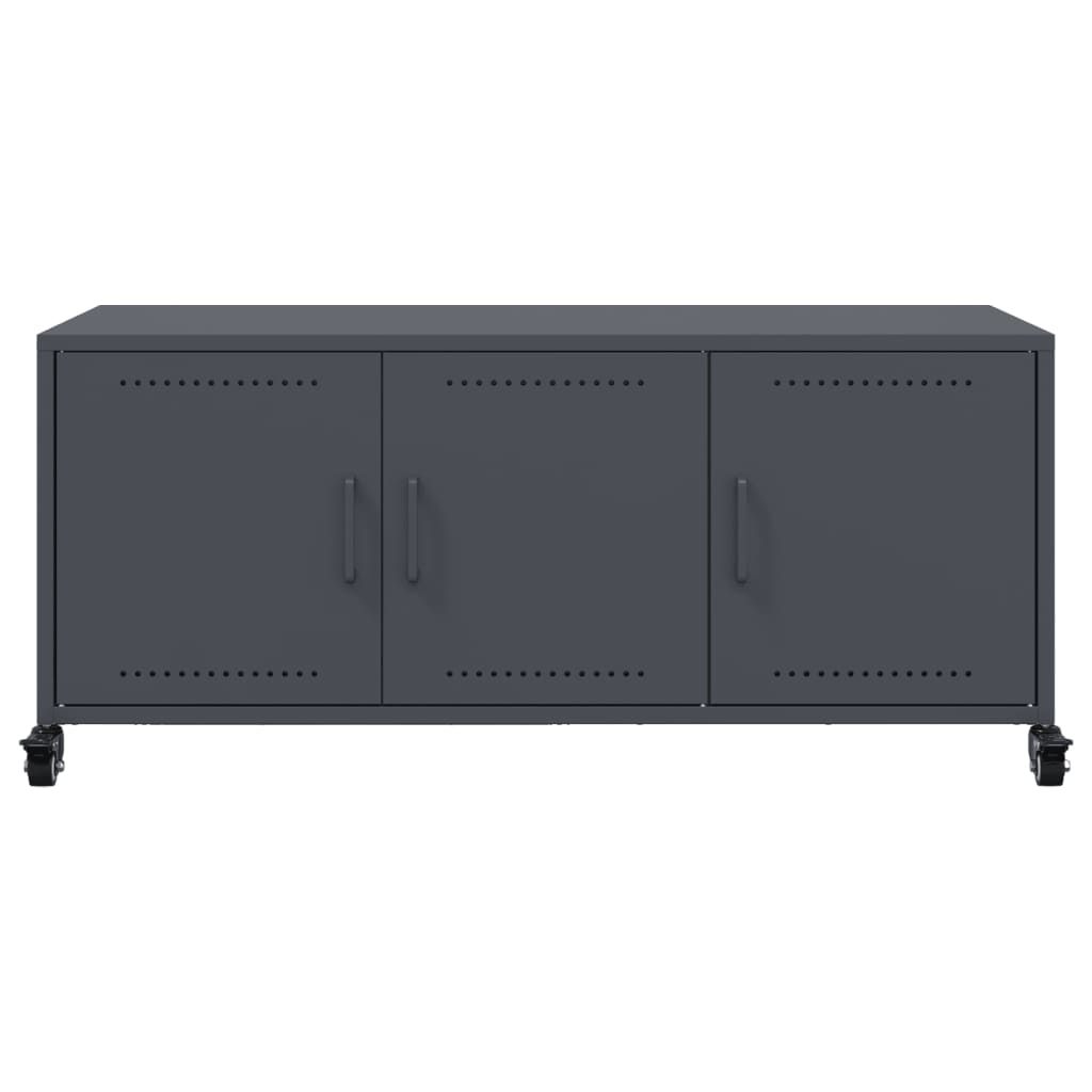 Meuble TV anthracite 100,5x39x43,5 cm acier - XIOS