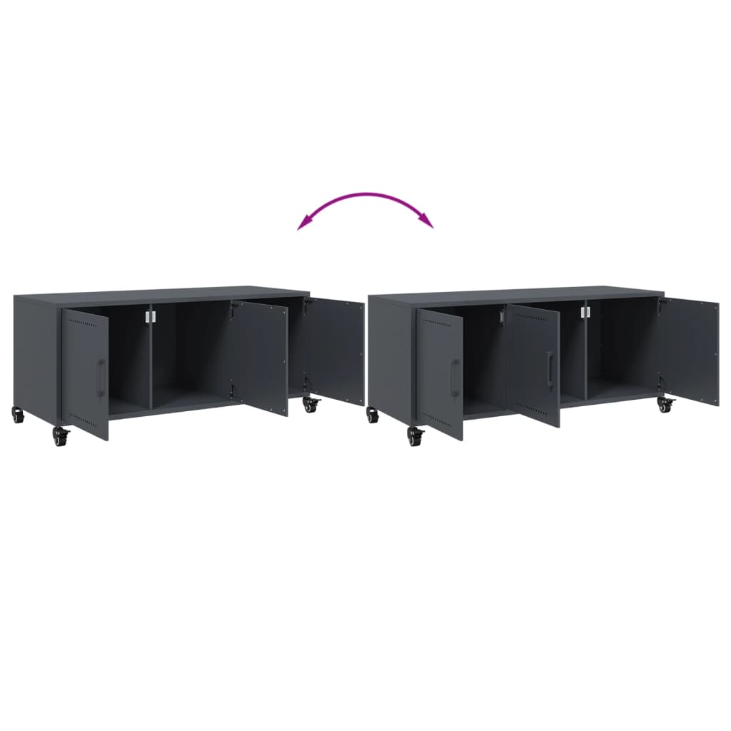 Meuble TV anthracite 100,5x39x43,5 cm acier - XIOS