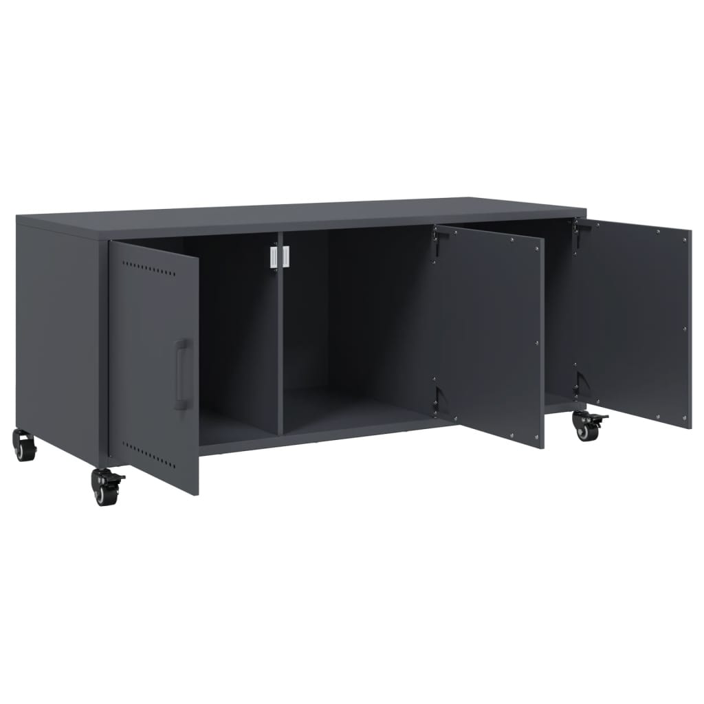 Meuble TV anthracite 100,5x39x43,5 cm acier - XIOS