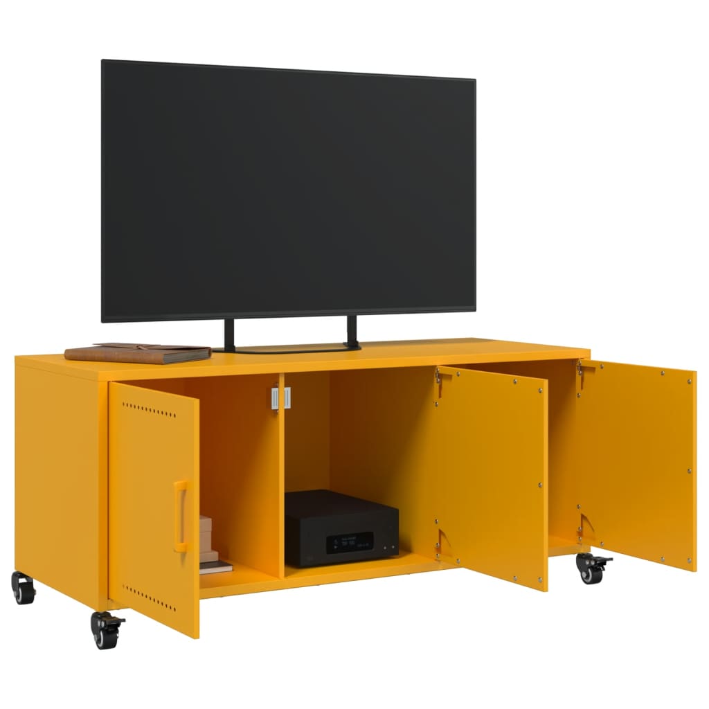 Meuble TV jaune moutarde 100,5x39x43,5 cm acier - XIOS