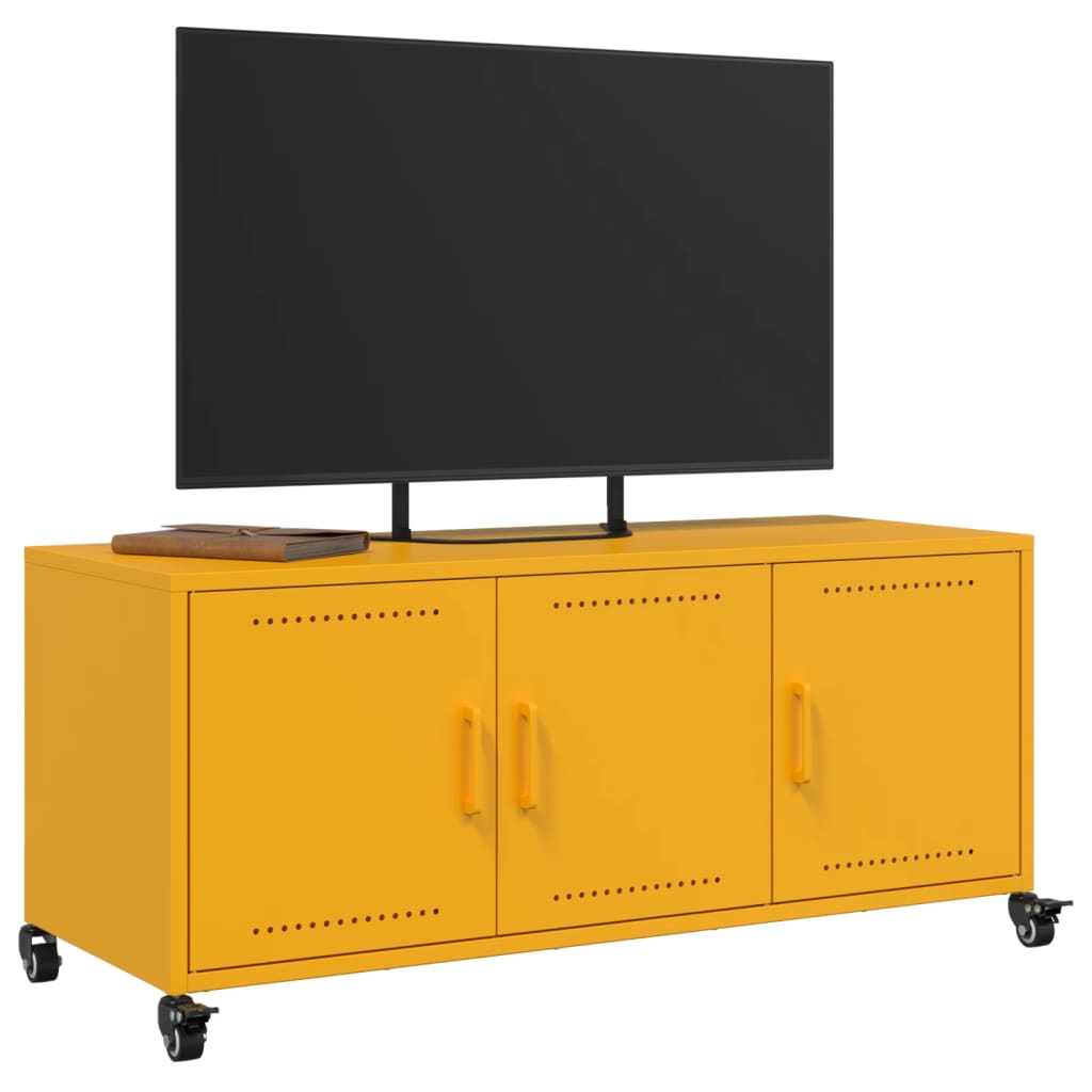 Meuble TV jaune moutarde 100,5x39x43,5 cm acier - XIOS