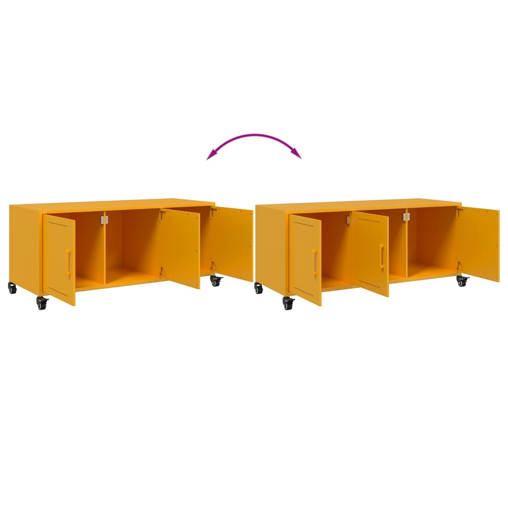 Meuble TV jaune moutarde 100,5x39x43,5 cm acier - XIOS